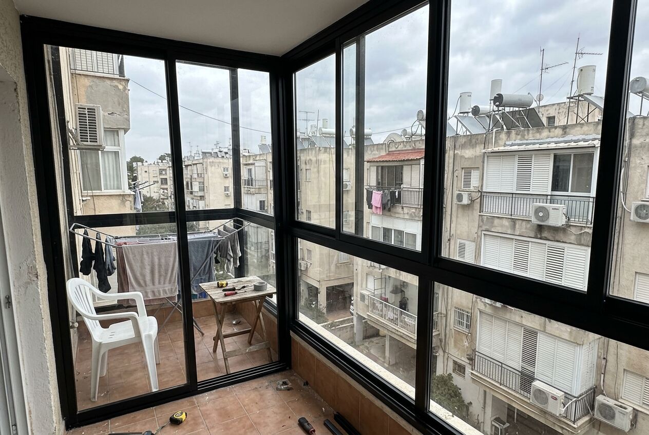 סגירות חורף ומעקות זכוכית - פרויקט 1